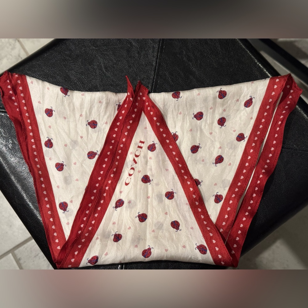 Coach Ladybug Hearts Silk Diamond
Shaped Scarf